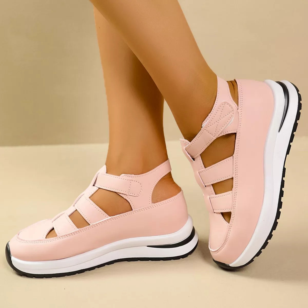 Shopimist cutout round toe platform sandals with chunky heel and open toe design, showcasing stylish summer footwear.