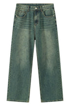 Light blue Plush Fashion Shop pocketed baggy denim jeans with large front and back pockets, relaxed fit, and casual style.