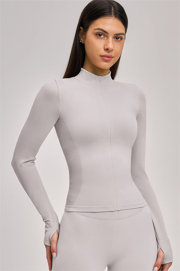 Fitglutes Activewear sports bra, jacket, and shorts 3-piece set for workout and gym exercises, shown laid out on a white background.