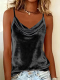 Solid color sleeveless camisole tank top by FitiqueFit in various colors, shown in black on a model. Casual summer wear.