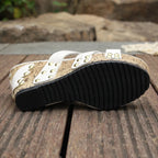 Open toe wedge sandals by Shopimist featuring a stylish design with a comfortable platform and ankle strap for summer wear.