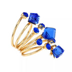 18K gold-plated multi-layered ring with delicate bands and intricate design, showcasing a stylish and elegant jewelry piece.