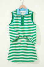 Threaded Pear Ruth sleeveless 2-piece skort set featuring a stylish top and matching skirt for a casual summer look.