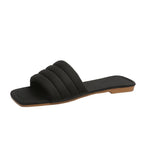 European and American fashion suede square head casual beach sandals by Plush Fashion Hub, featuring a stylish summer design.