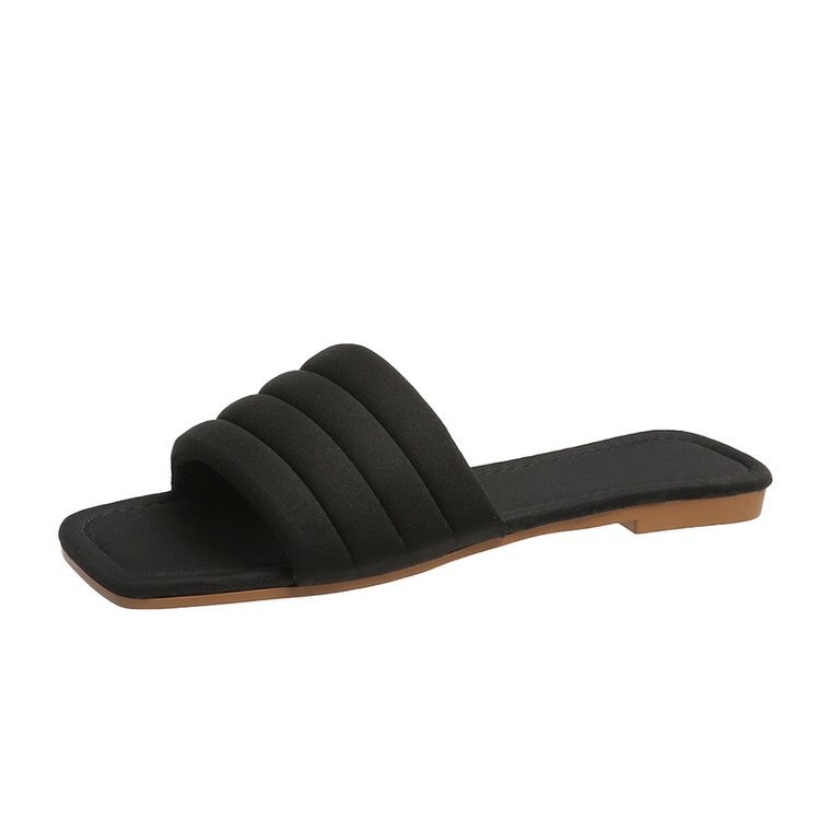 European and American fashion suede square head casual beach sandals by Plush Fashion Hub, featuring a stylish summer design.