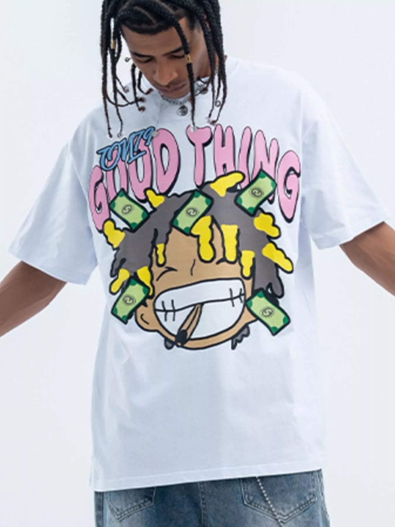 Men's graphic round neck casual T-shirt by Simply Love featuring a stylish design on soft fabric.