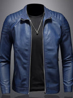 Plus size men's zip-up long sleeve jacket by Shopimist, shown in a sleek design with a front zipper and casual fit.
