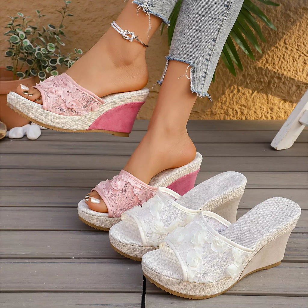 Open toe wedge sandals by Shopimist featuring a sleek design and comfortable platform for casual summer wear.