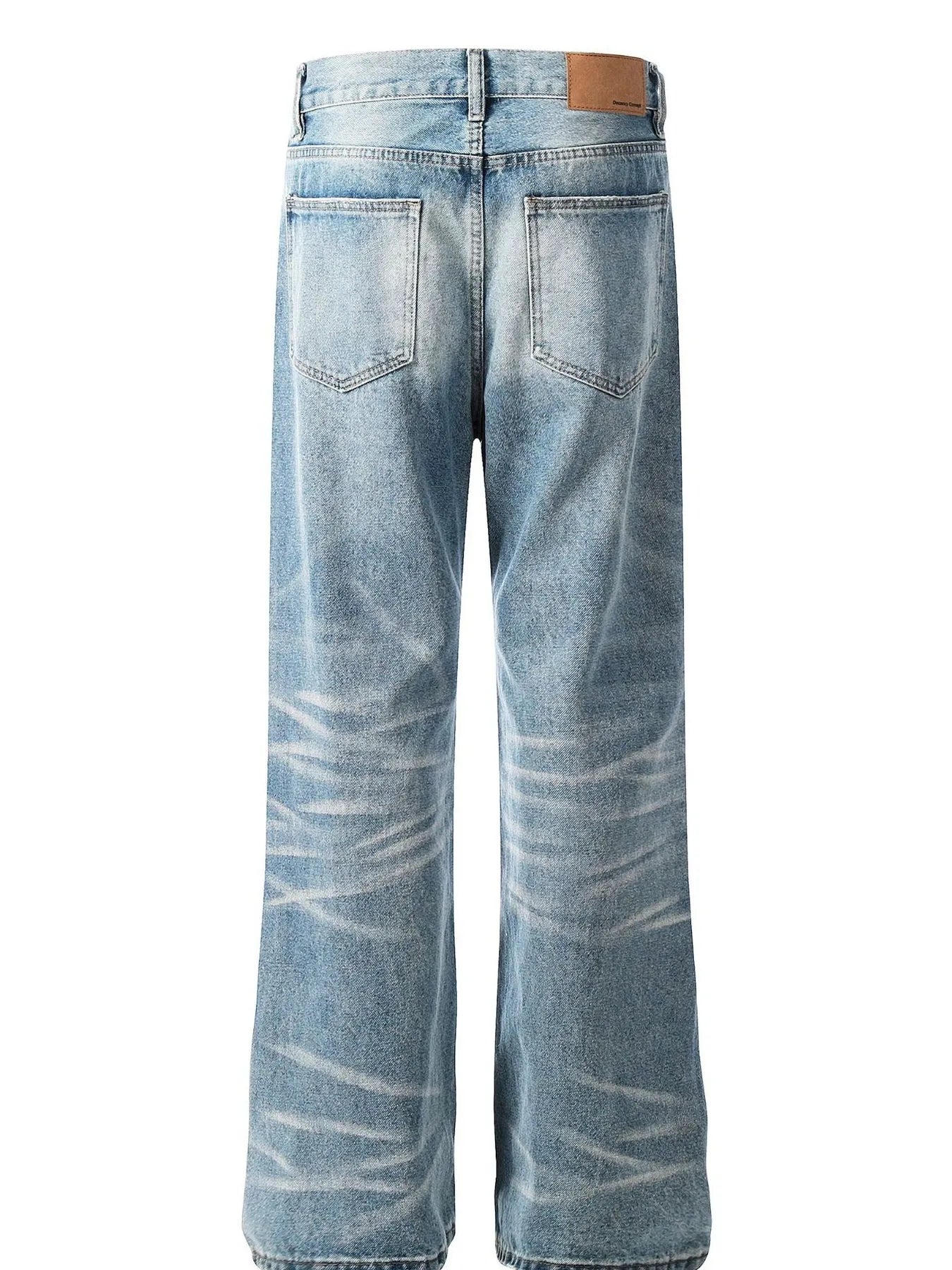 Men's loose fit jeans by Trendsi, showcasing relaxed denim pants with a casual fit, front and back views.