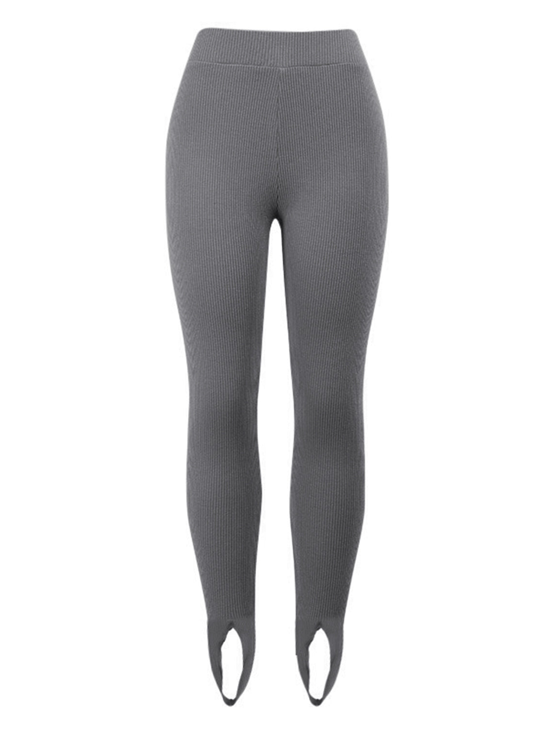 Plush Fashion Hub ribbed mid-waist leggings in black, featuring a snug fit and comfortable stretch fabric.