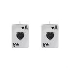 Poker Card Ace of Hearts Stud Earrings