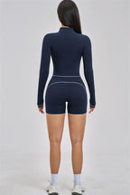Fitglutes Activewear Unbound Jacket Shorts 2-piece set for gym and workout, featuring athletic jacket and shorts in stylish design.