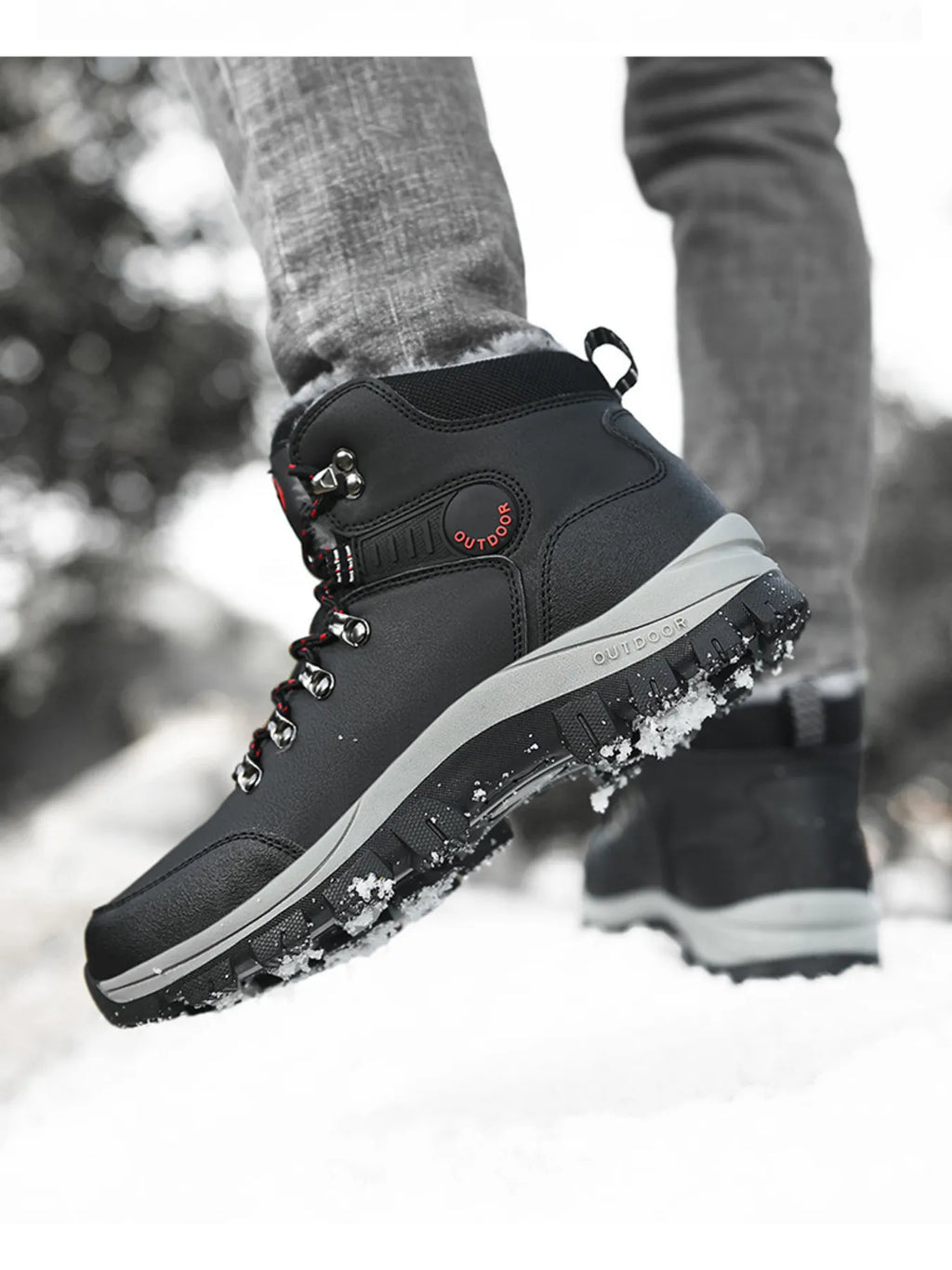 Men's lace-up ankle boots from Trendsi, showcasing stylish footwear with durable leather and classic design.