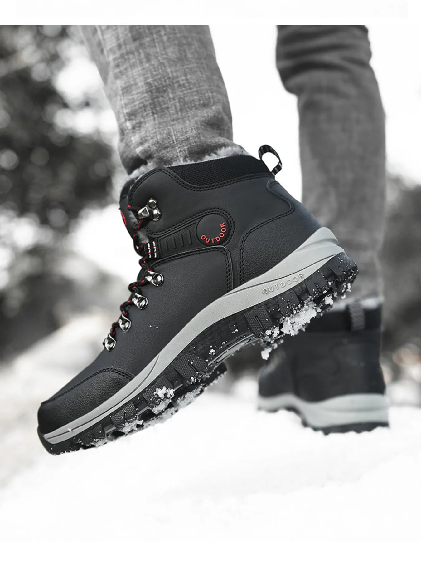 Men's lace-up ankle boots from Trendsi, showcasing stylish footwear with durable leather and classic design.