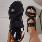Shopimist open toe flats sandals with sleek design and comfortable fit, perfect for casual and stylish summer wear.