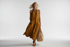 Women's retro V-neck slip dress by FitiqueFit, loose fit sleeveless casualwear displayed on a model.