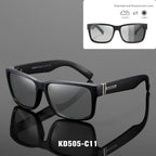 Men's polarized sport sunglasses with UV400 protection and square frame by Plush Fashion Hub, showing sleek black eyewear on a white background.