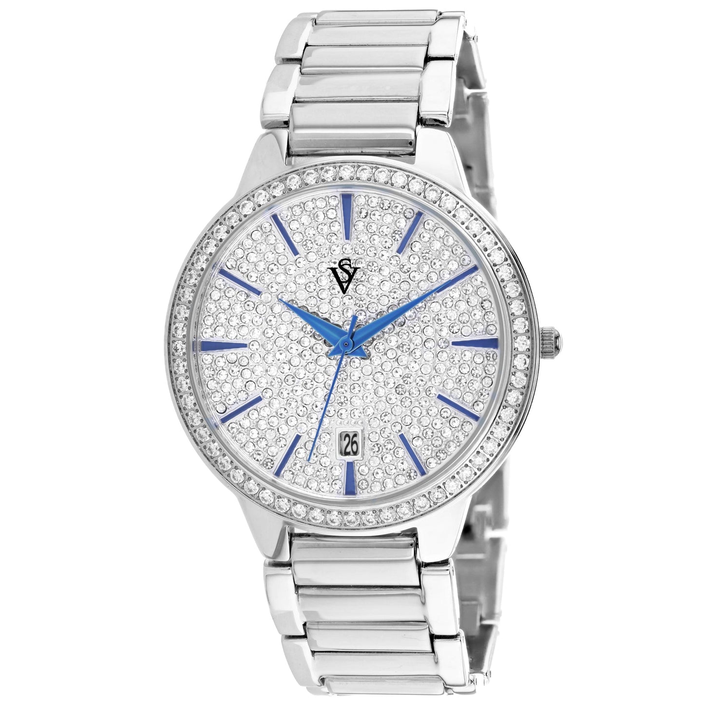 Christian Van Sant Women's Alessia watch featuring a sleek bracelet design and a round dial with minimalistic details.