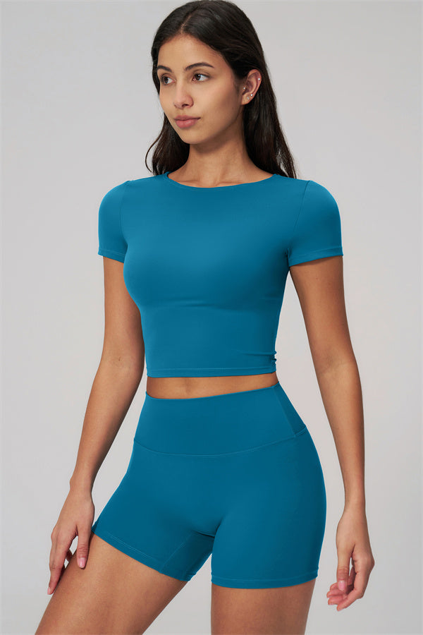 Fitglutes Activewear Rapture T-shirt and shorts 2-piece gymwear set, comfortable sportswear for workout activities.