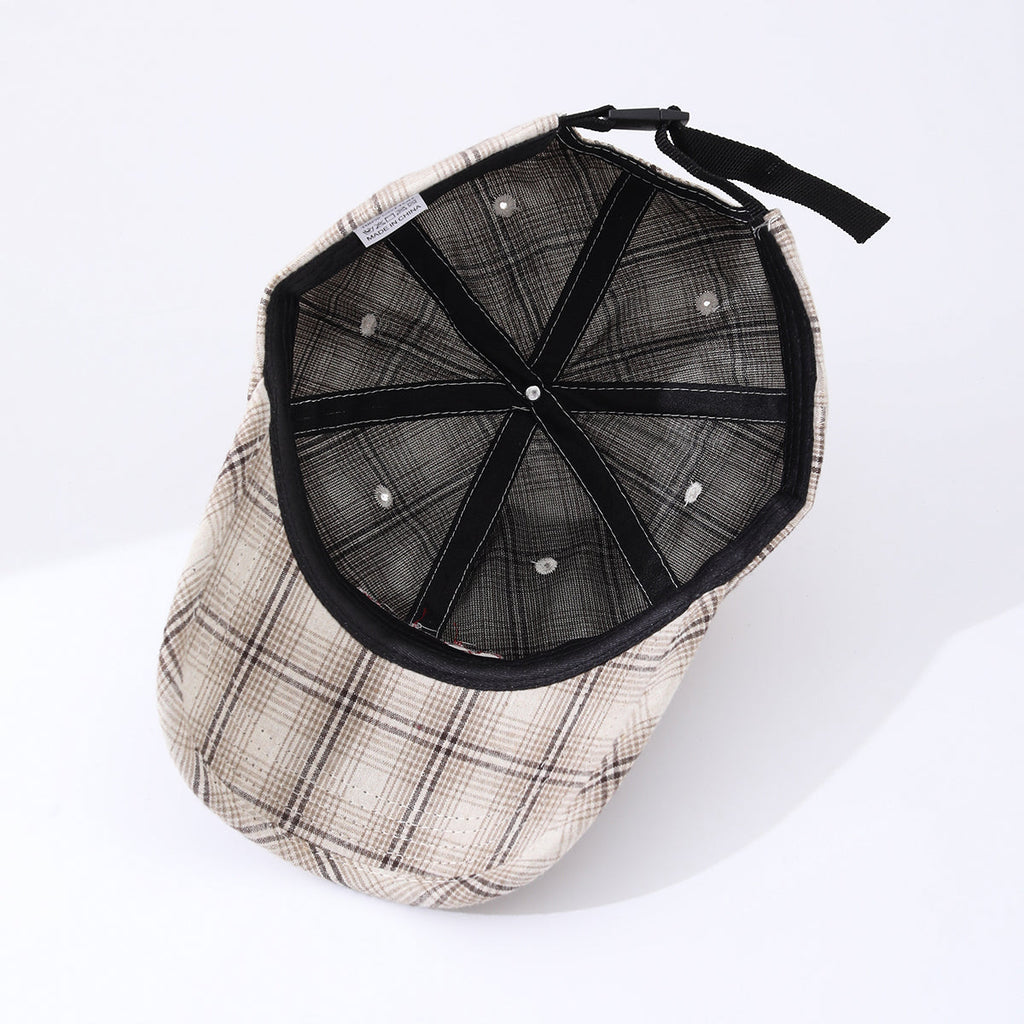 Women's striped checkered embroidered baseball cap by FitiqueFit featuring a casual style and multiple color options.