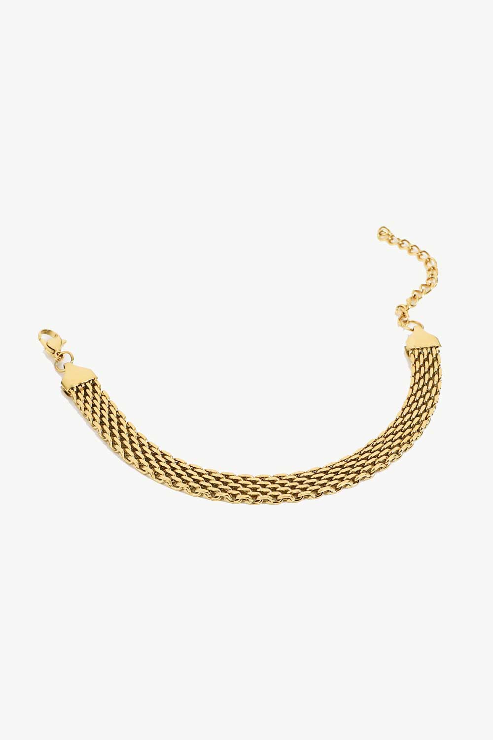 18K gold-plated wide chain bracelet from Shopimist featuring bold, interconnected links for a stylish, luxurious look.