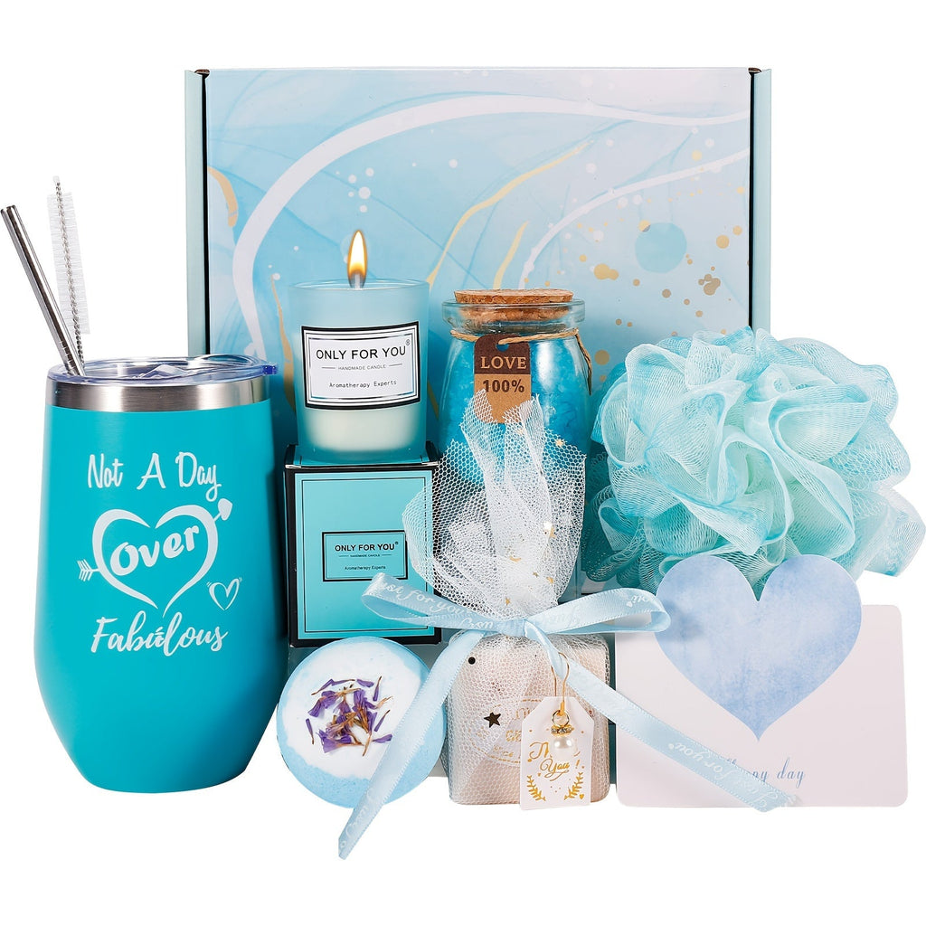 Lavender spa gift basket from Trendy Attic Store01, featuring self-care products like lotions, candles, and bath essentials.
