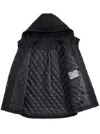 Men's plus size snap-down long sleeve hooded jacket by Shopimist, featuring a front zipper and casual outdoor style.