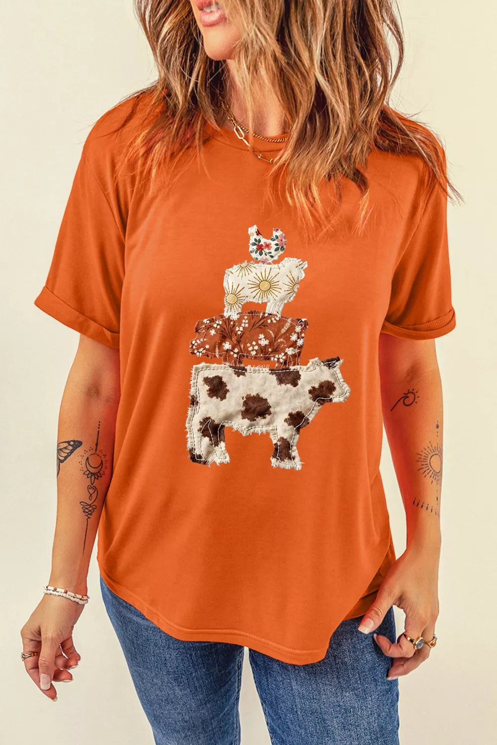 Shopimist animal design short sleeve T-shirt featuring a unique graphic print on soft cotton fabric.