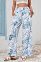 Threaded Pear Sophie waistband wide-leg pants in a relaxed fit, shown in a neutral fabric with a high waist and flowing silhouette.