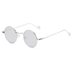 Plush Fashion Hub steampunk sunglasses with retro round gothic shades and metal frame, vintage-inspired eyewear for unique style.