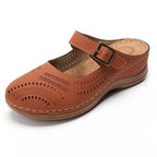 Women's large wedge heel vintage scrub air breathable sandals with open toes and plush fashion design, stylish and comfortable footwear.