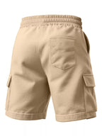 Men's plus size drawstring pocketed shorts from Trendsi, featuring a comfortable fit and casual style, shown in the product image.