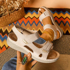 Open toe wedge sandals by Shopimist featuring a stylish design with a comfortable platform and neutral color.