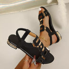 Shopimist open toe flats sandals with sleek design and comfortable straps, perfect for casual summer wear.