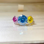 Sterling silver ring with a 5-carat moissanite gemstone, showcasing a sparkling, elegant design.