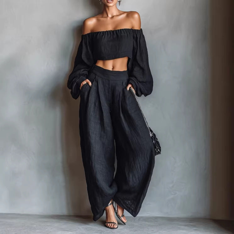Eprolo relaxed wide-leg trousers set featuring comfortable, flowing pants with a relaxed fit and stylish design.