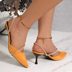 Shopimist point toe kitten heels sandals with sleek design, closed toe and low kitten heel, perfect for elegant and stylish footwear.