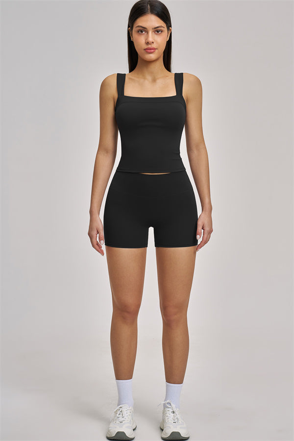 Fitglutes Activewear two-piece tank top and shorts set for workout, featuring a stylish athletic design and comfortable fit.