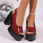 Shopimist open toe block heels sandals featuring stylish design and comfortable chunky heel for everyday wear.