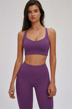 Kinetic Cross Back Sports Bra and Leggings set by Fitglutes Activewear, stylish workout clothes for gym and activewear sessions.