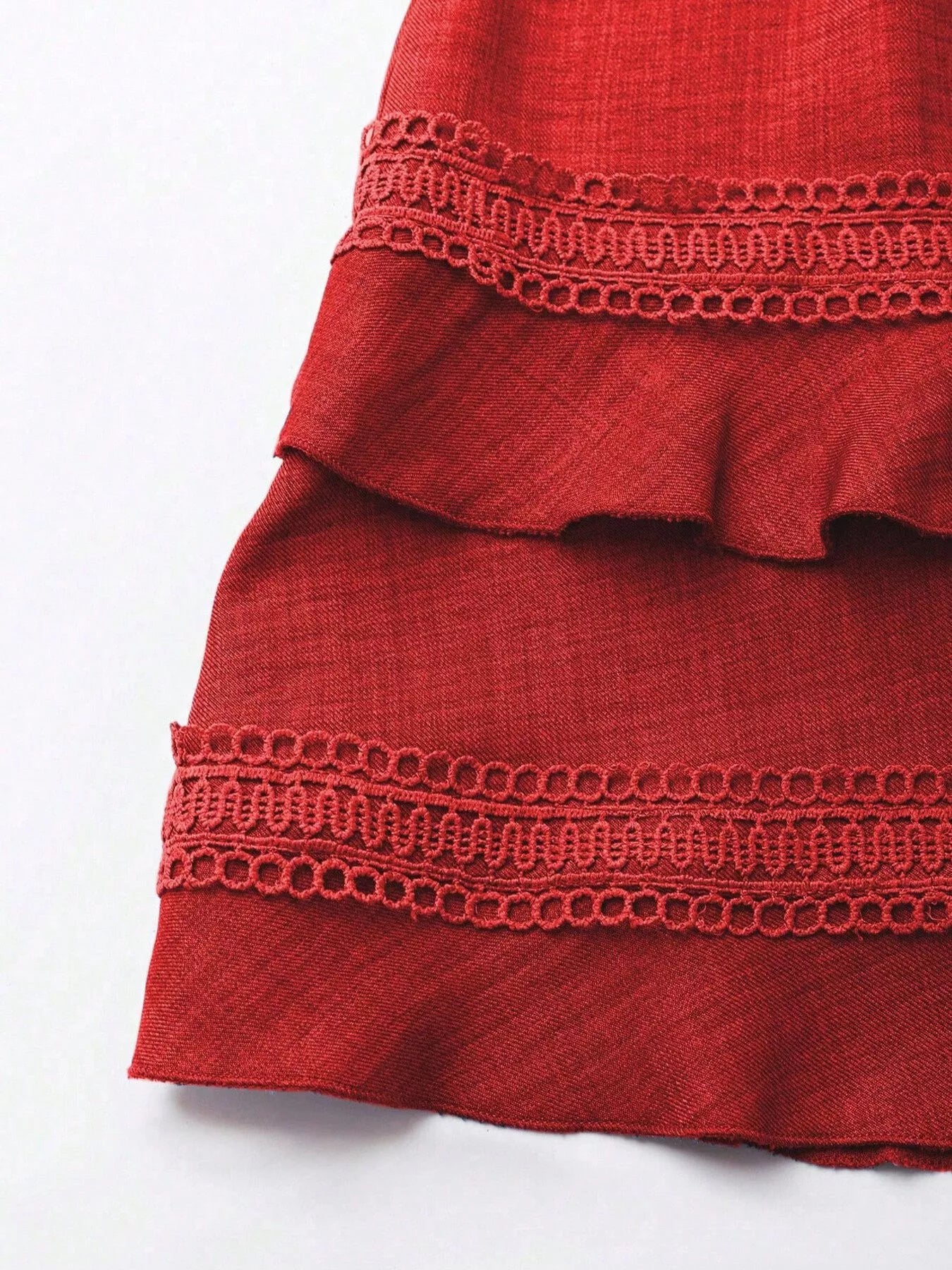 Lace detail v-neck mini dress by Shopimist with fitted silhouette and delicate lace accents on the neckline.