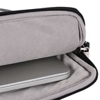 Plush Fashion Hub laptop bag and briefcase with protective sleeve, featuring a sleek, stylish design for secure laptop storage.