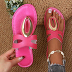 Open toe gold accent sandals by Shopimist featuring stylish straps and a chic design, perfect for summer wear.