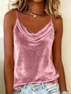 Solid color sleeveless camisole tank top by Plush Fashion Hub in various colors, casualwear for women, size S to XXL.