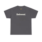 Heaven Sent Christian T-Shirt by Wear Your Worship featuring faith-based graphic design and back label detail.