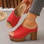 Shopimist open toe block heel sandals with strappy design, showcasing stylish footwear for warm weather.