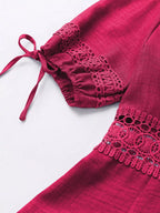 Lace detail V-neck mini dress by Shopimist featuring delicate lace accents and a flattering V-neckline.