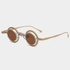 Pure Titanium Small Round Sunglasses by Plush Fashion Hub featuring retro luxury style and sleek titanium frames.