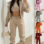 Cozy Fleece-Lined Hoodie Three-Piece Lounge Set
