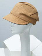 Lightweight woven straw newsboy cap by Plush Fashion Hub, breathable summer hat with a classic, rounded brim and textured straw material.